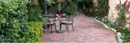 brick pavers in the back yard of a home done by Fort Lauderdale Pavers