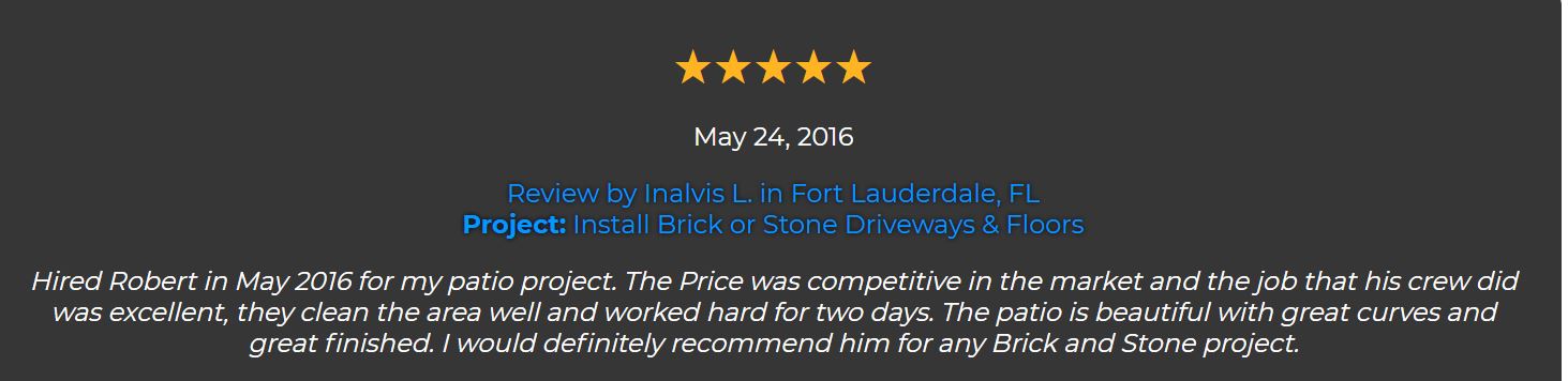 this is an image of a Fort Lauderdale Paver review